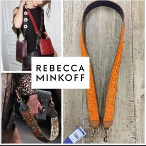 Rebecca Minkoff NWT Handbag Guitar Stitched Shoulder Strap Neon Orange
